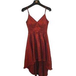 Y2K VTG B.Smart Maroon High Low Christmas Valentines Day Formal Dress 5/6
